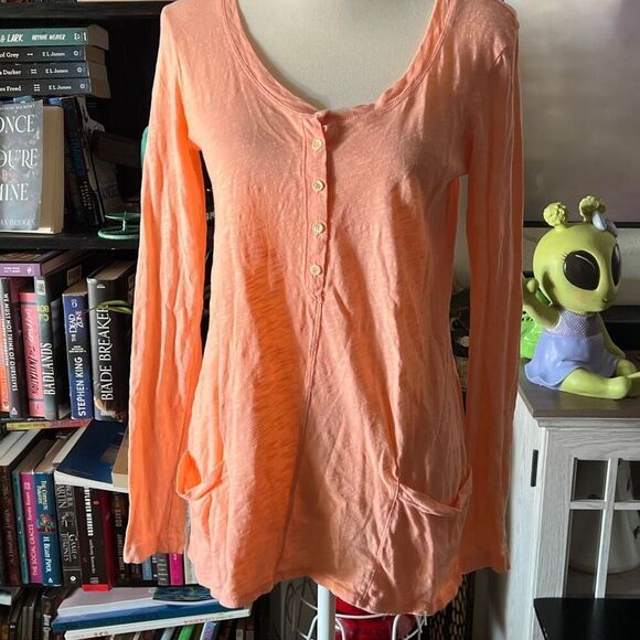 Left of center Tops - Left of center Size XS Light Orange long sleeve t shirt Anthropologie